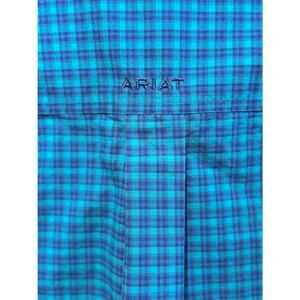 Ariat Pro Series Stretch Plaid Shirt Blue Teal XL